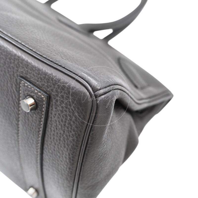 Hermes Shoulder Birkin Bag PHW Gris Graphite Square I