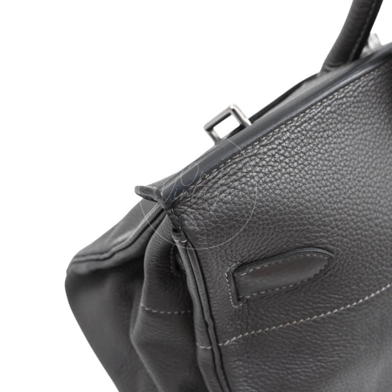 Hermes Shoulder Birkin Bag PHW Gris Graphite Square I