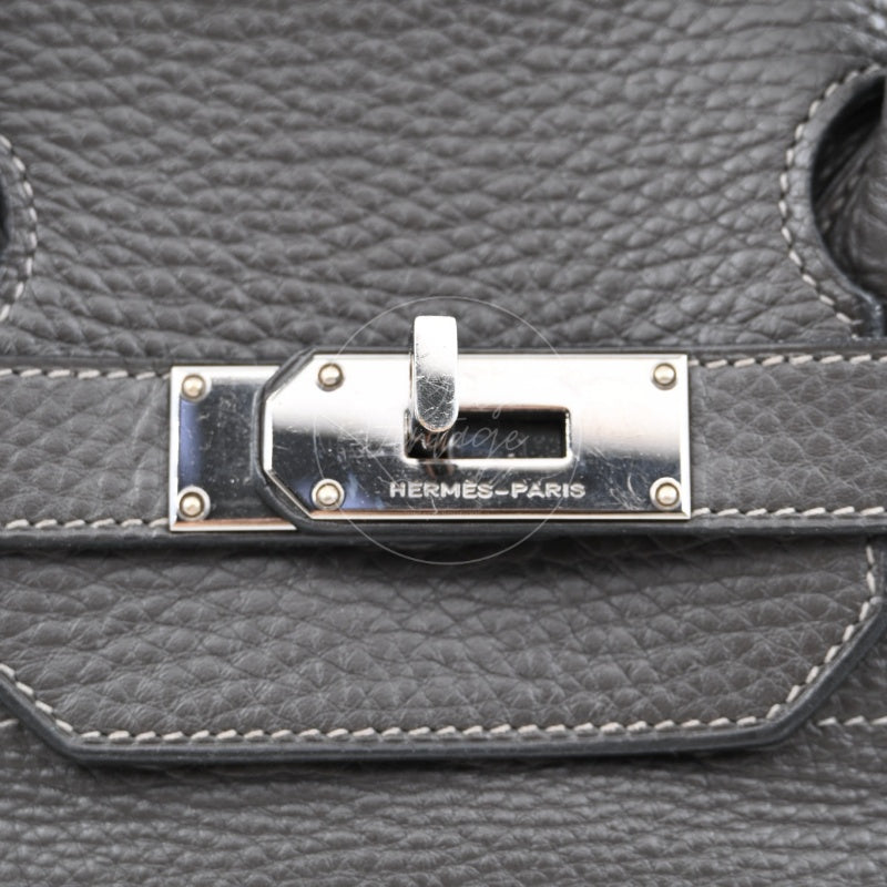 Hermes Shoulder Birkin Bag PHW Gris Graphite Square I