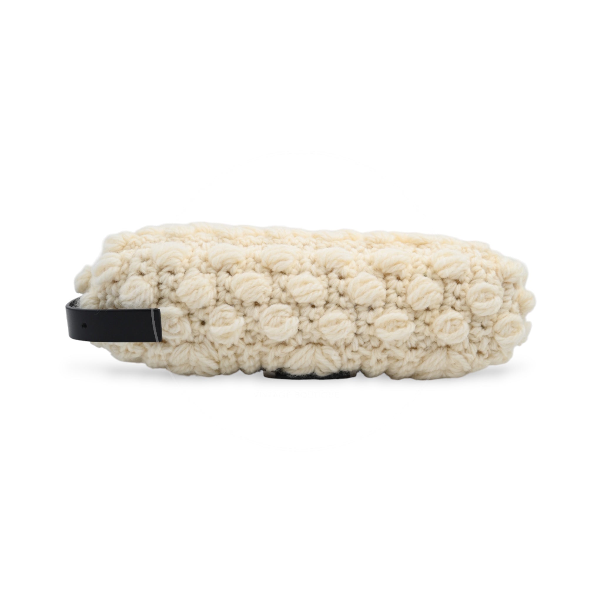 Fendi Mamma Baguette Knit Wool Handbag PHW White