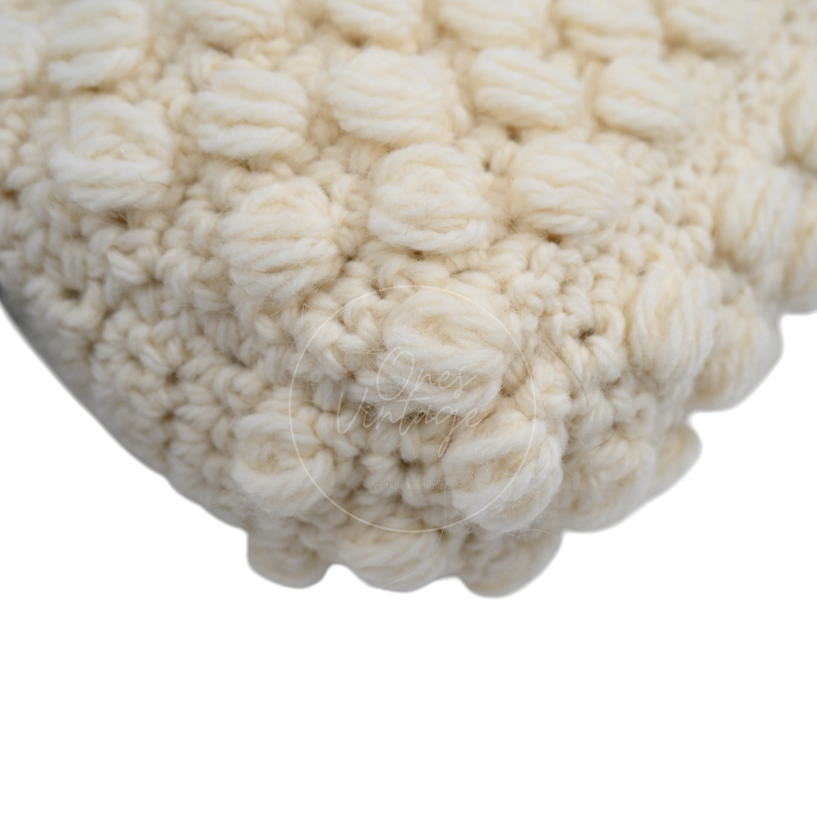 Fendi Mamma Baguette Knit Wool Handbag PHW White