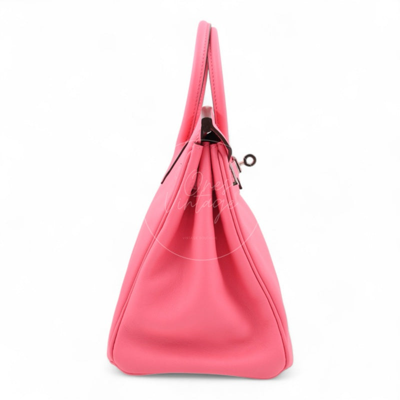 Hermes Birkin 25 PHW Rose Azalee Stamp A
