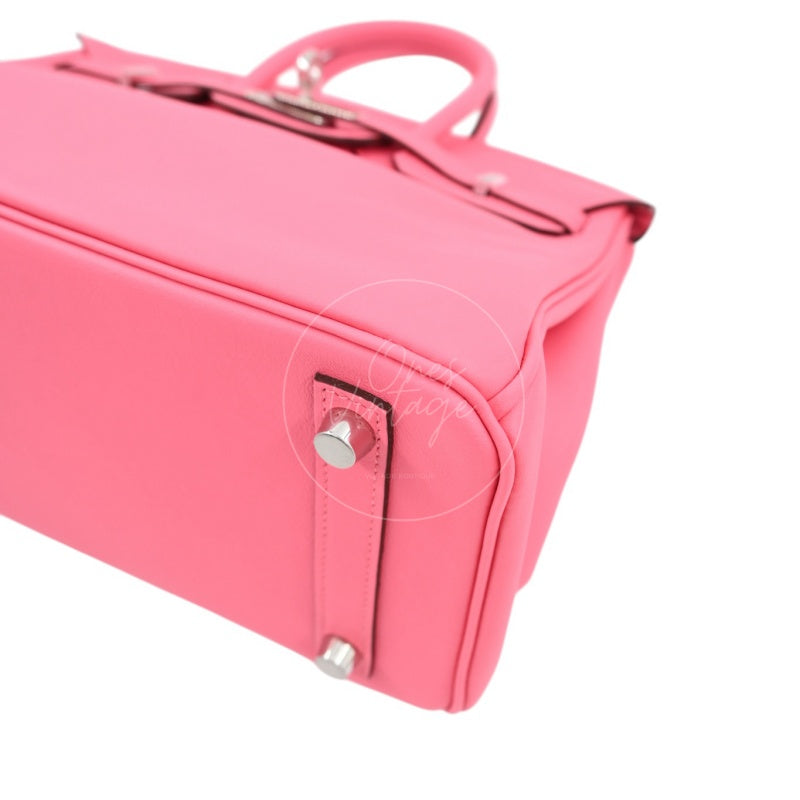 Hermes Birkin 25 PHW Rose Azalee Stamp A