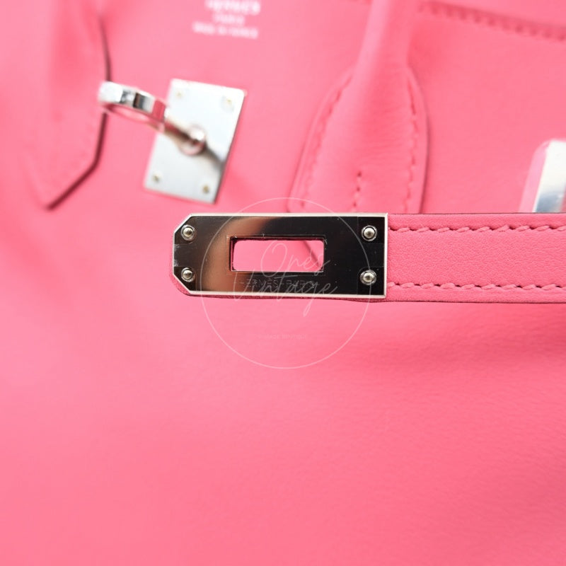 Hermes Birkin 25 PHW Rose Azalee Stamp A