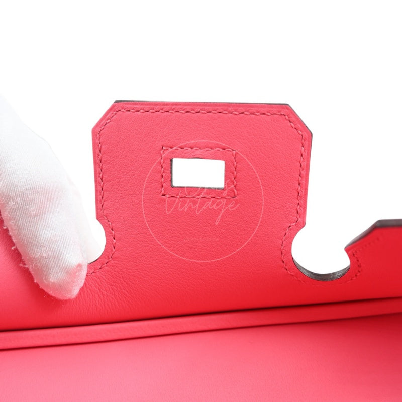 Hermes Birkin 25 PHW Rose Azalee Stamp A