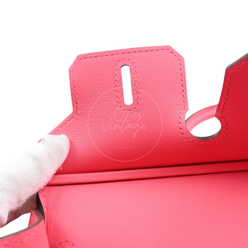 Hermes Birkin 25 PHW Rose Azalee Stamp A