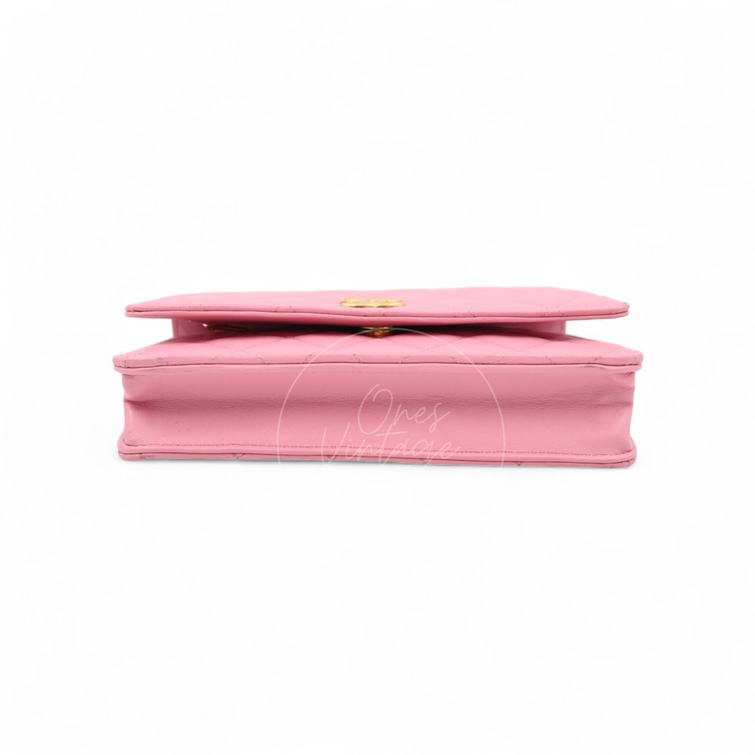 Chanel Lambskin Light Pink Quilted Wallet On Chain WOC GHW