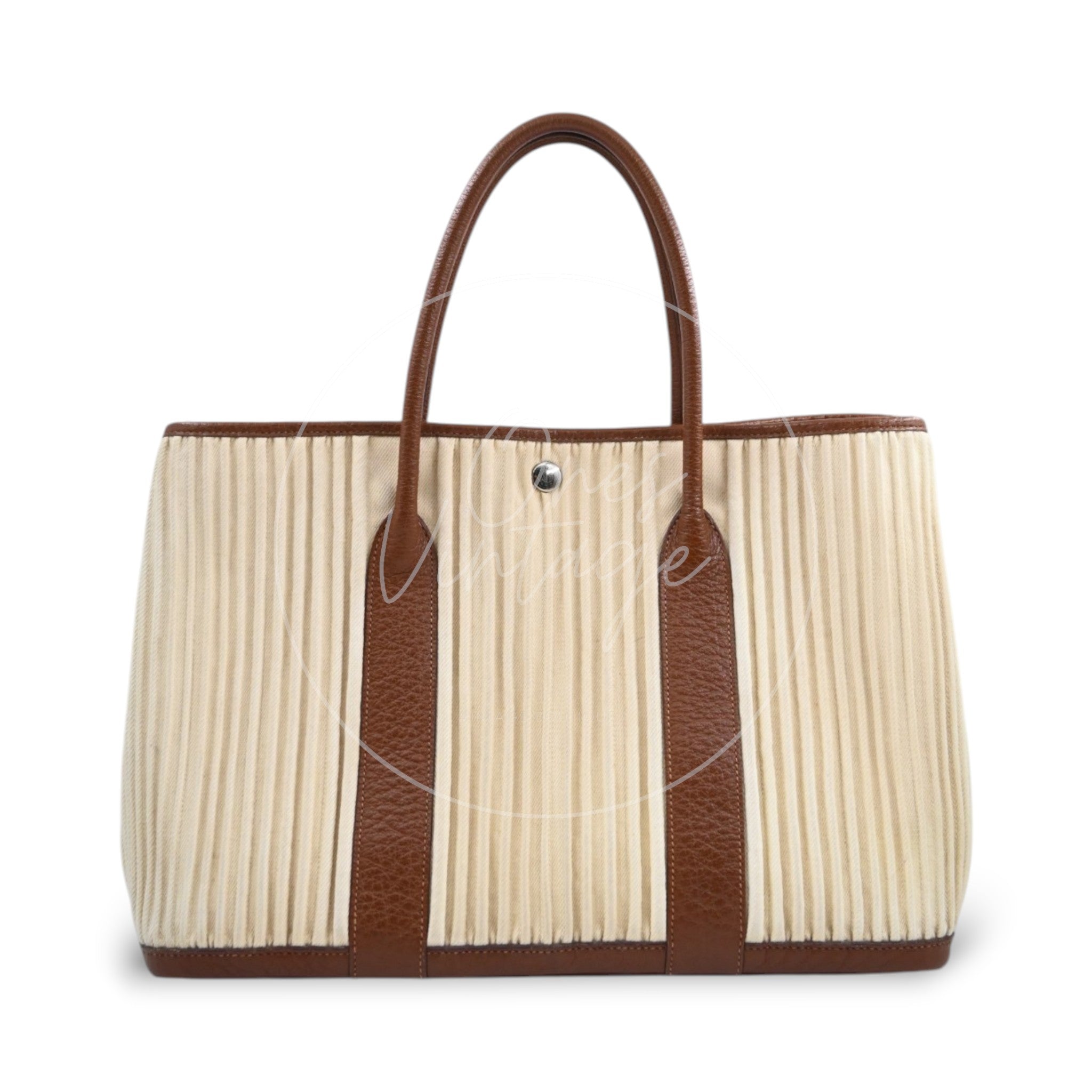 Hermes Garden Party 36 Handbag PHW Beige Square L