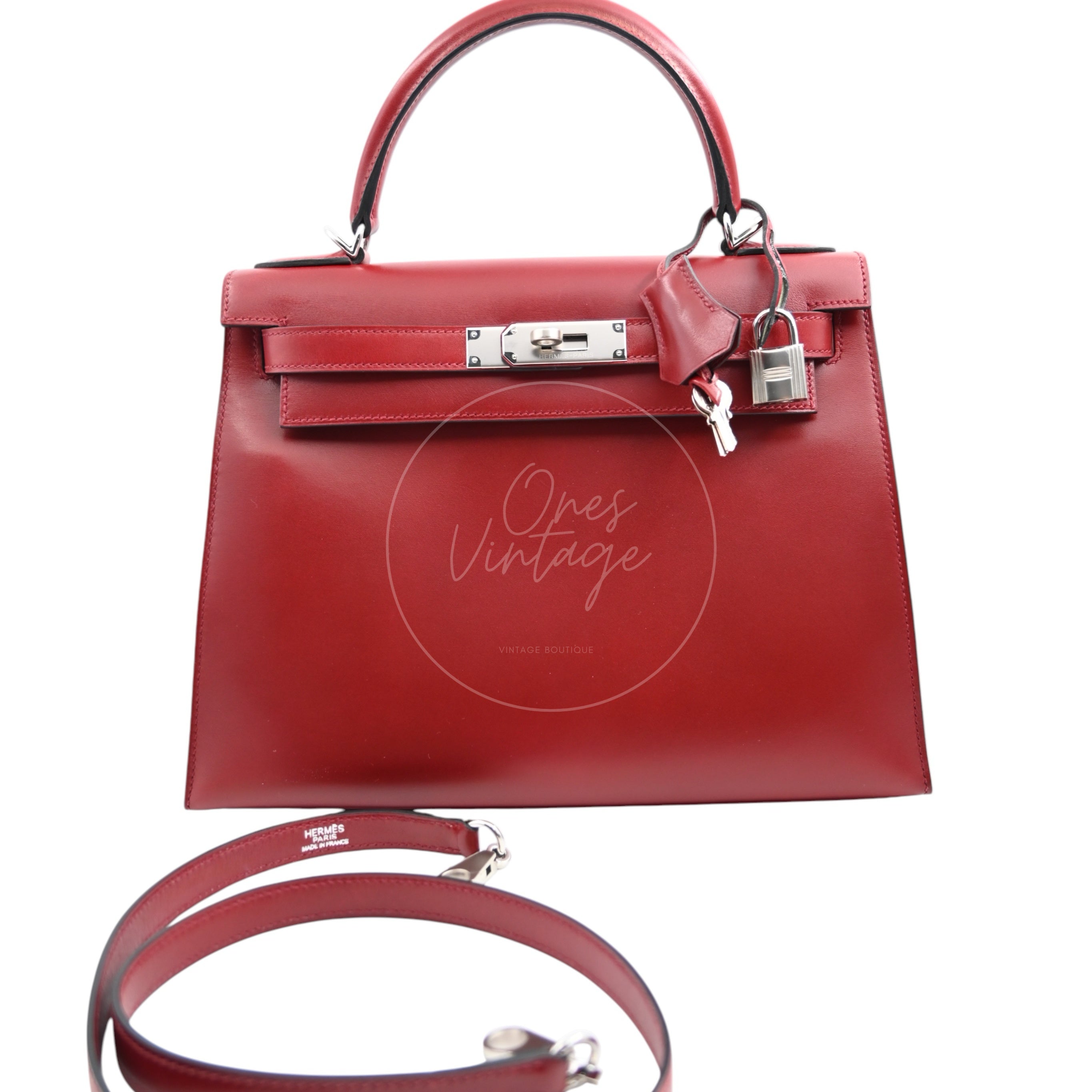 Hermes Kelly 28 PHW Rouge H Square J