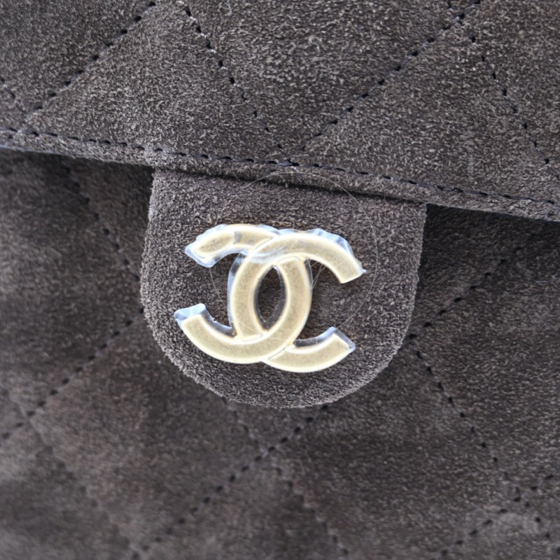 Chanel 25 Suede Calfskin & Gold-tone Metal Dark Brown Small Handbag