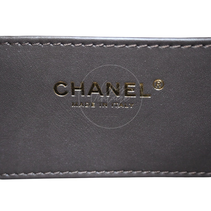 Chanel 25 Suede Calfskin & Gold-tone Metal Dark Brown Small Handbag