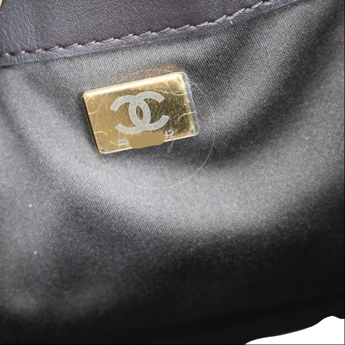 Chanel 25 Suede Calfskin & Gold-tone Metal Dark Brown Small Handbag