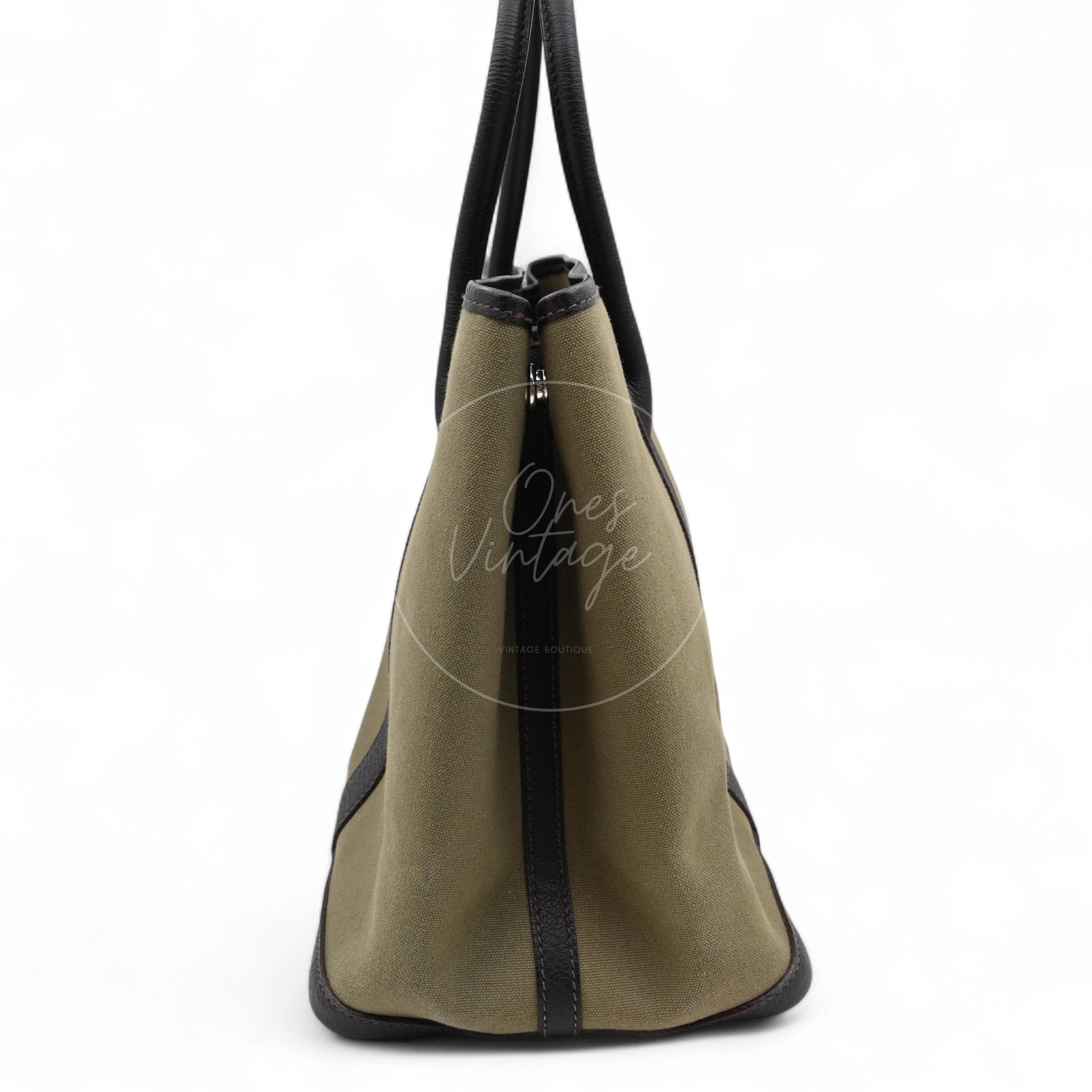 Hermes Garden Party 36 Negonda Canvas Brown & Dark Green PHW Square F