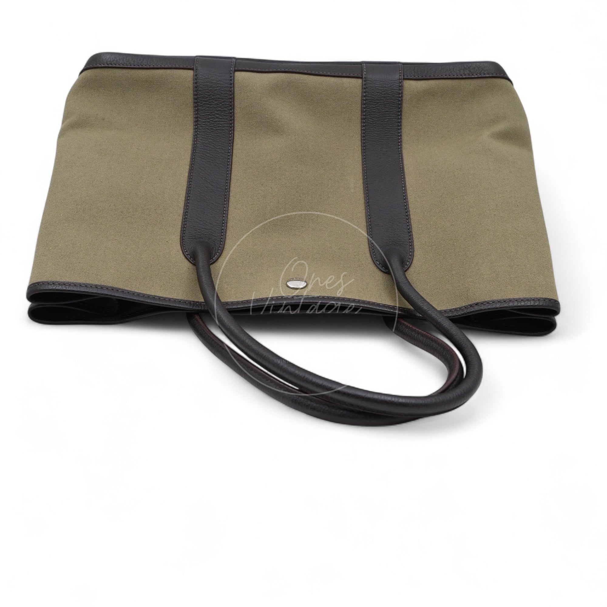 Hermes Garden Party 36 Negonda Canvas Brown & Dark Green PHW Square F