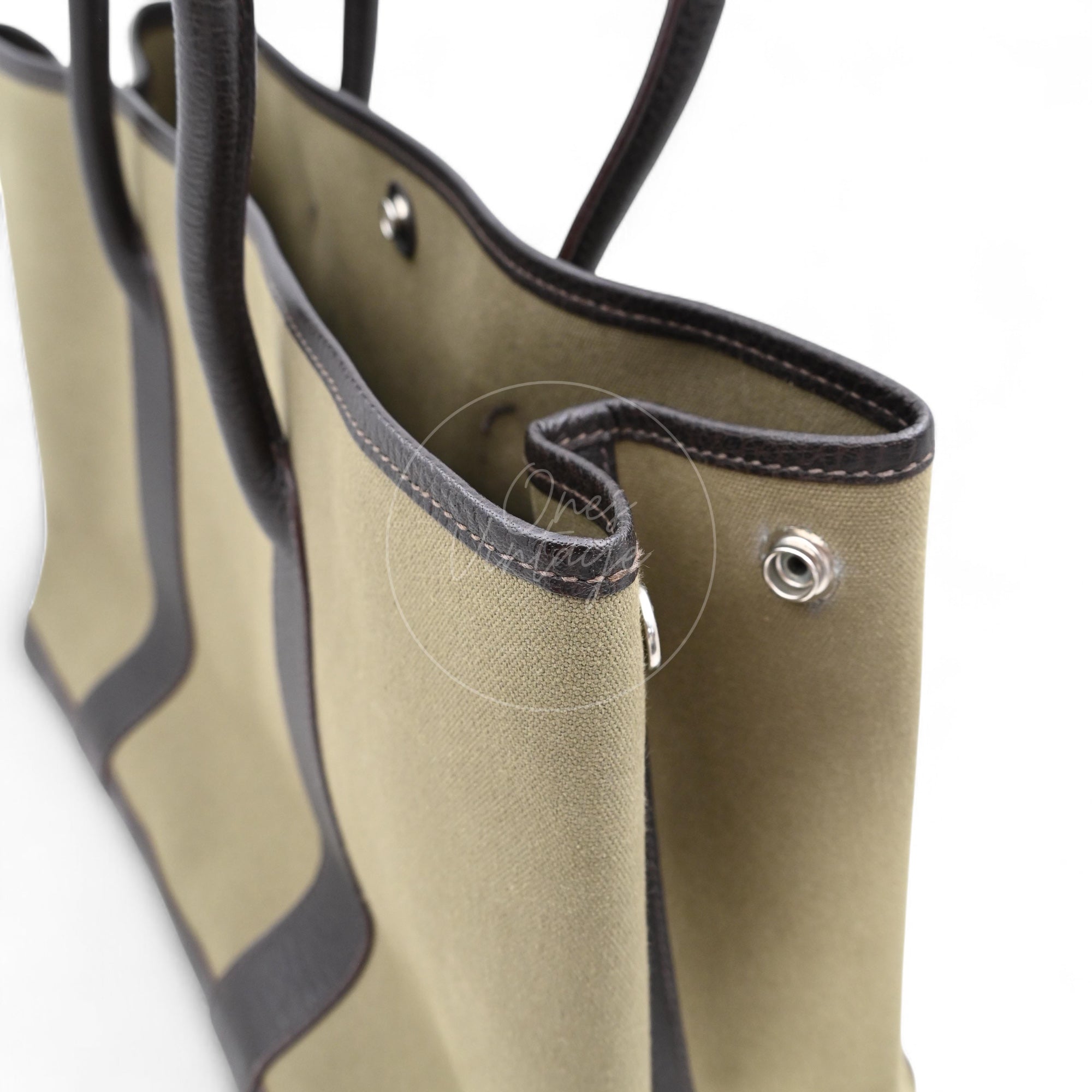 Hermes Garden Party 36 Negonda Canvas Brown & Dark Green PHW Square F