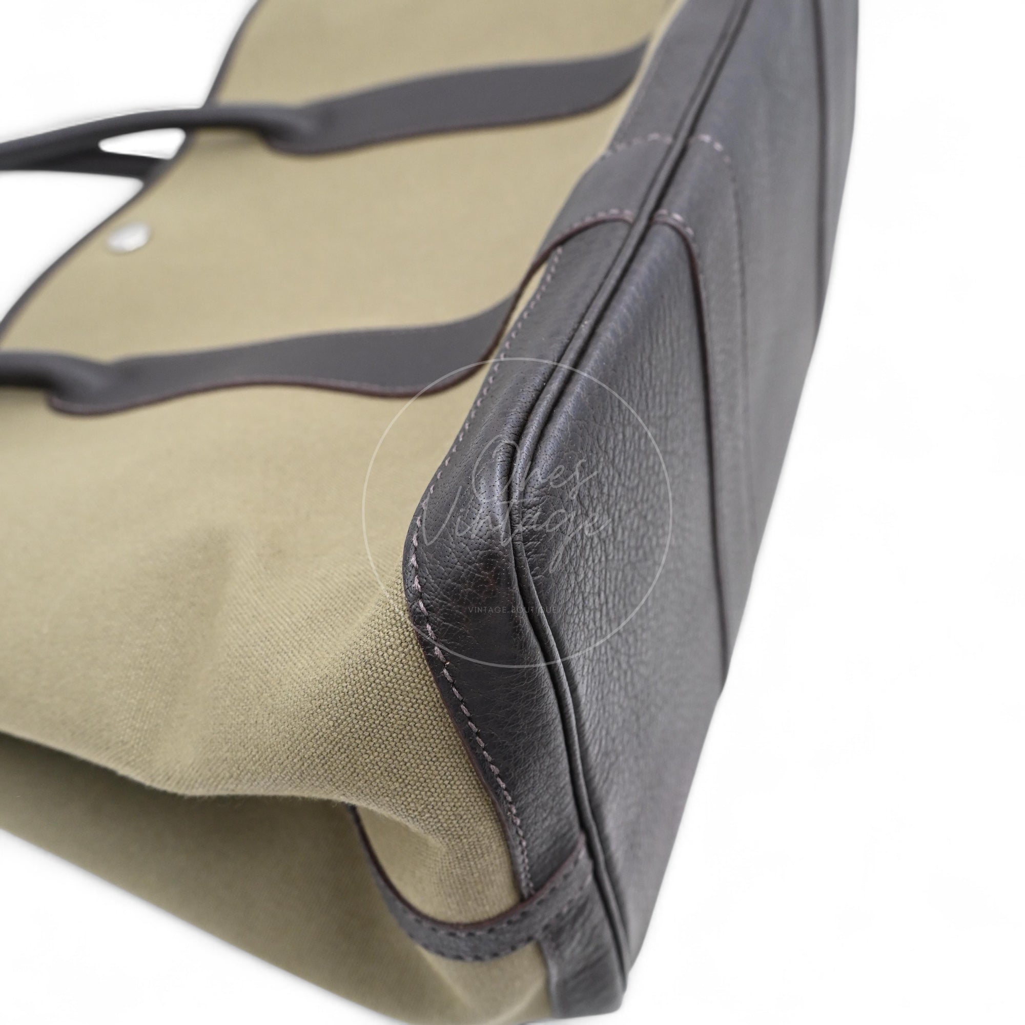 Hermes Garden Party 36 Negonda Canvas Brown & Dark Green PHW Square F