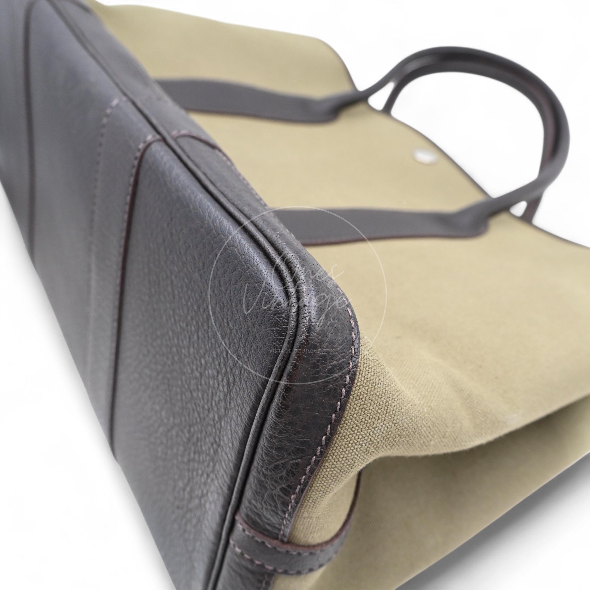 Hermes Garden Party 36 Negonda Canvas Brown & Dark Green PHW Square F