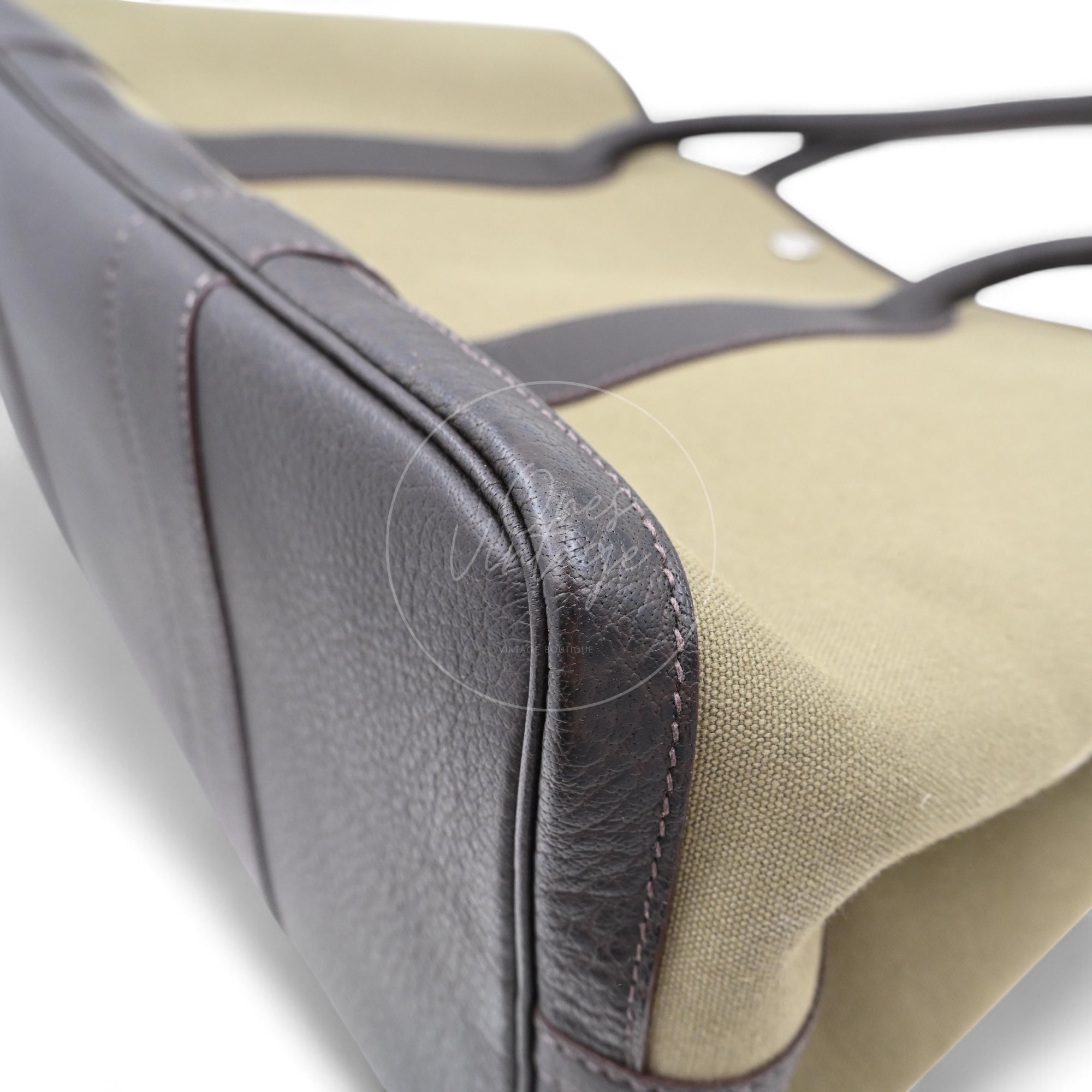 Hermes Garden Party 36 Negonda Canvas Brown & Dark Green PHW Square F