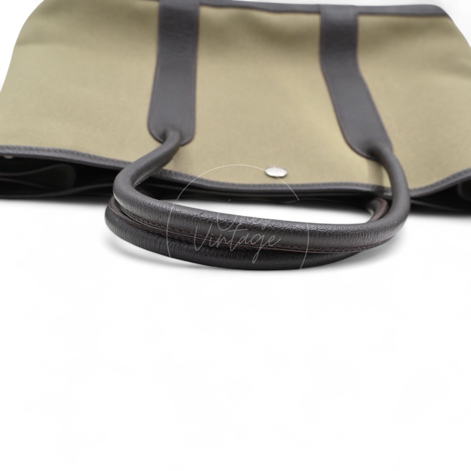 Hermes Garden Party 36 Negonda Canvas Brown & Dark Green PHW Square F