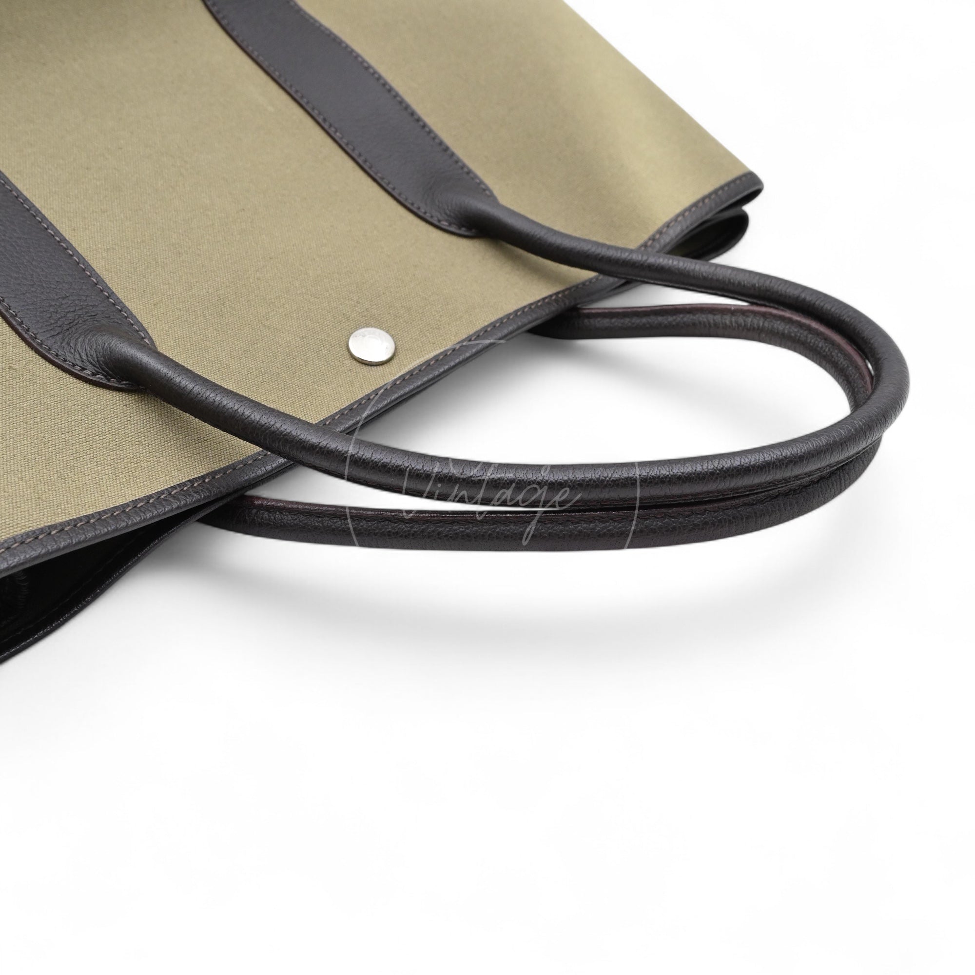 Hermes Garden Party 36 Negonda Canvas Brown & Dark Green PHW Square F