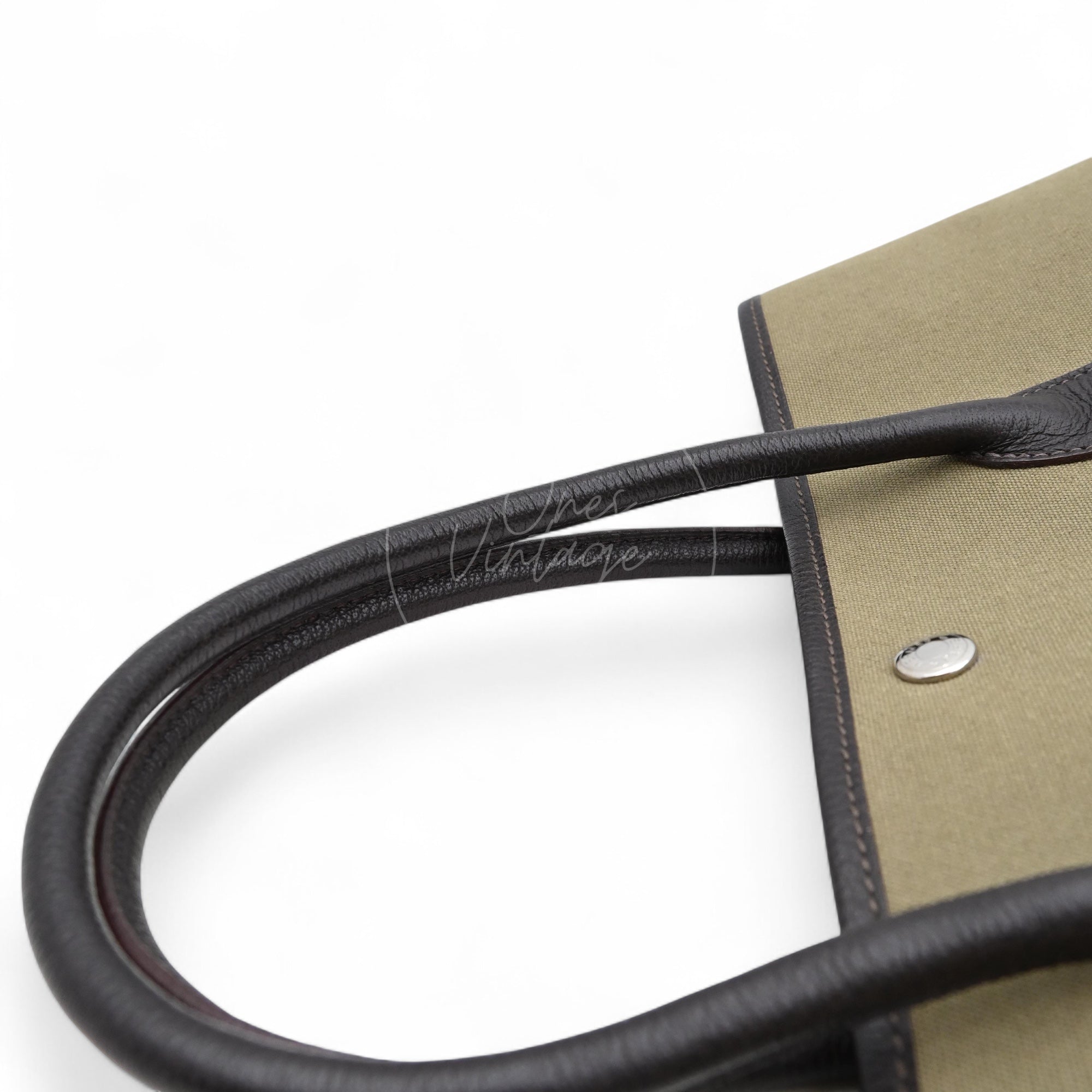 Hermes Garden Party 36 Negonda Canvas Brown & Dark Green PHW Square F