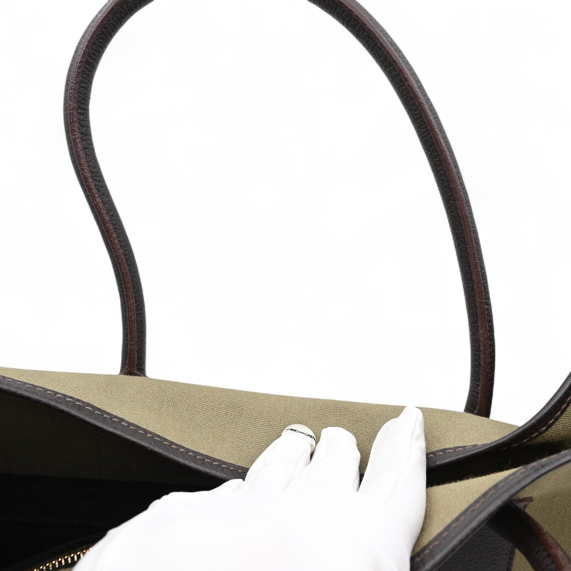 Hermes Garden Party 36 Negonda Canvas Brown & Dark Green PHW Square F