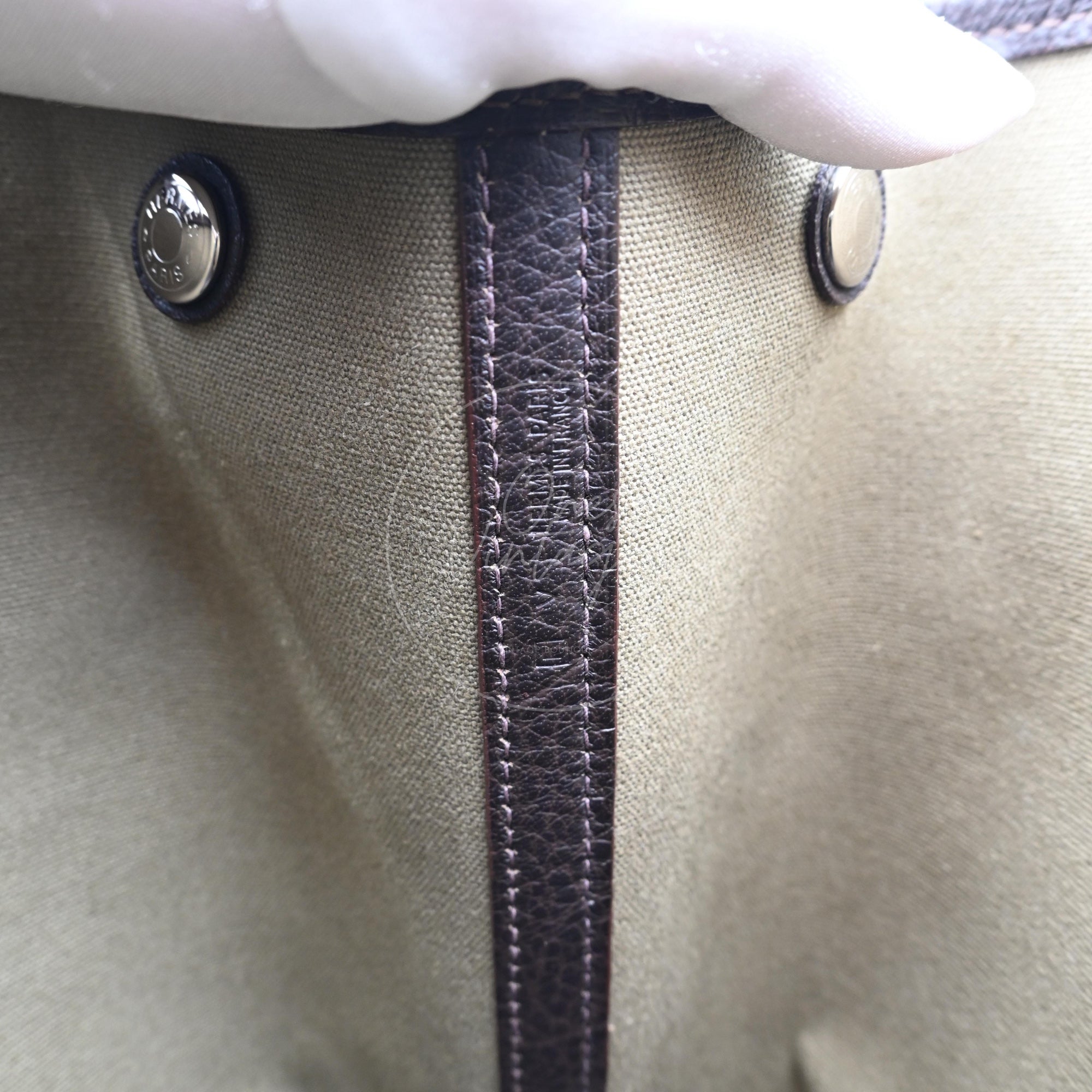 Hermes Garden Party 36 Negonda Canvas Brown & Dark Green PHW Square F