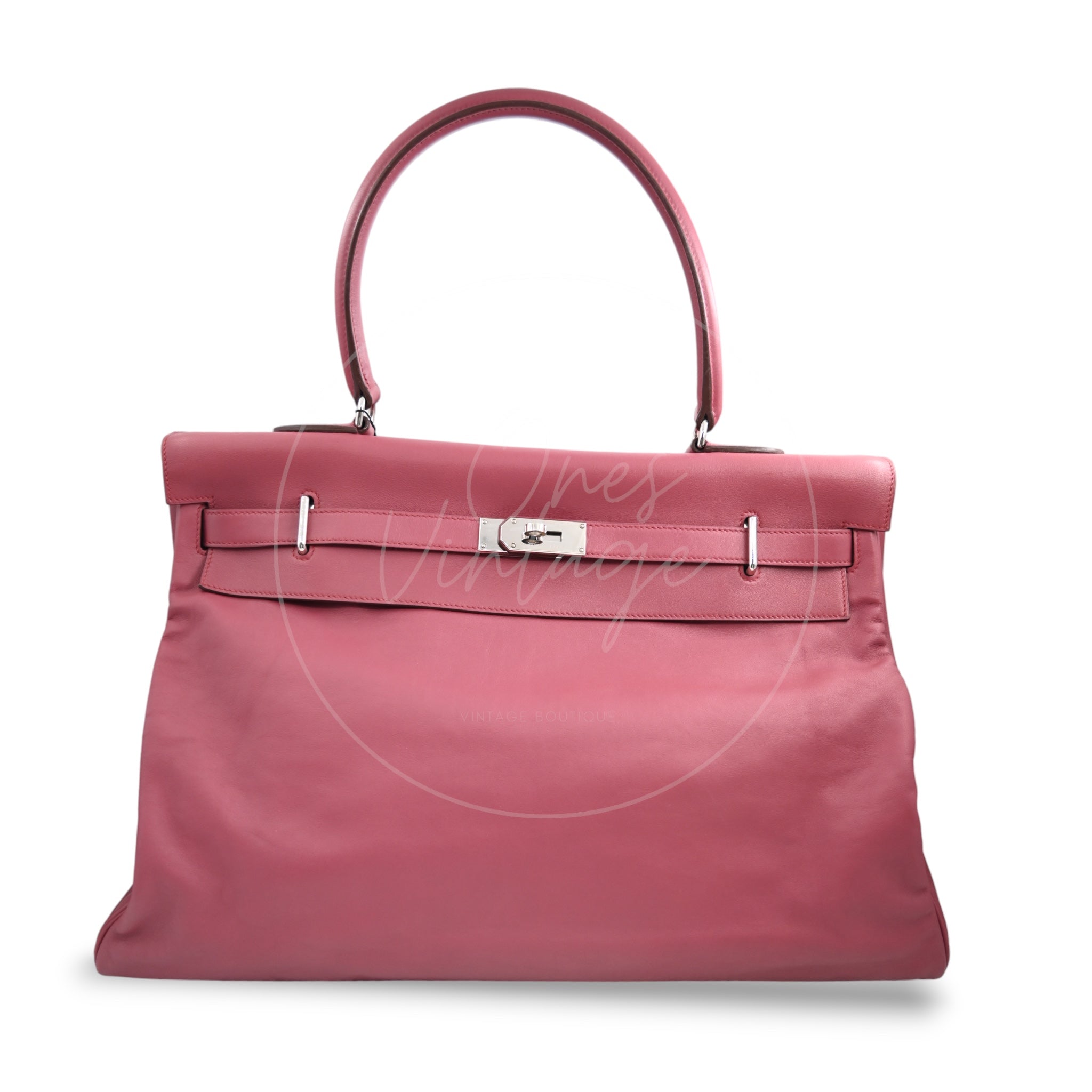Hermes Kelly Relax 50 Handbag PHW Rose Pink Square Q