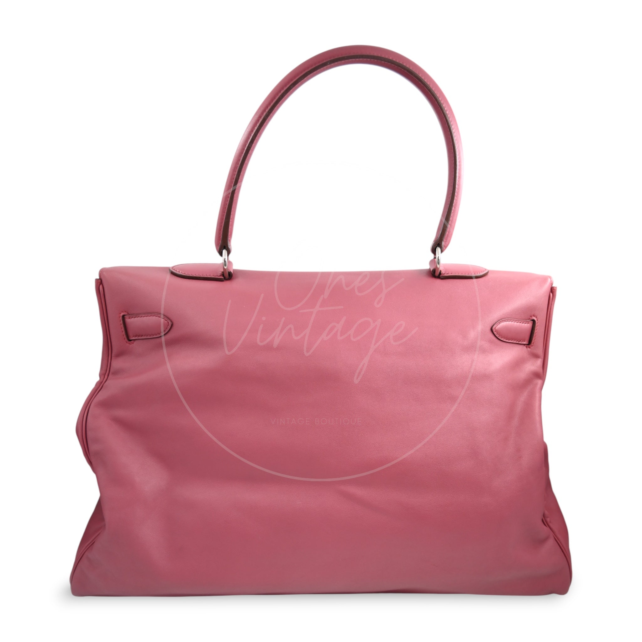 Hermes Kelly Relax 50 Handbag PHW Rose Pink Square Q