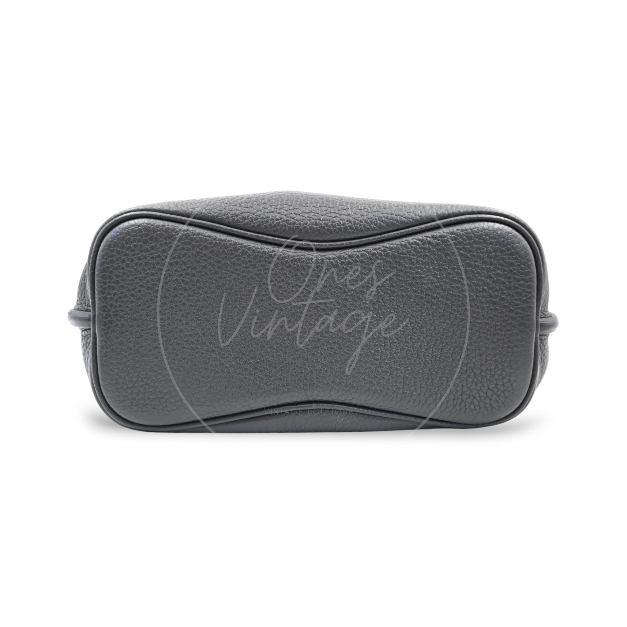 Hermes So Kelly 22 PHW Black with Ebene Strap Stamp R