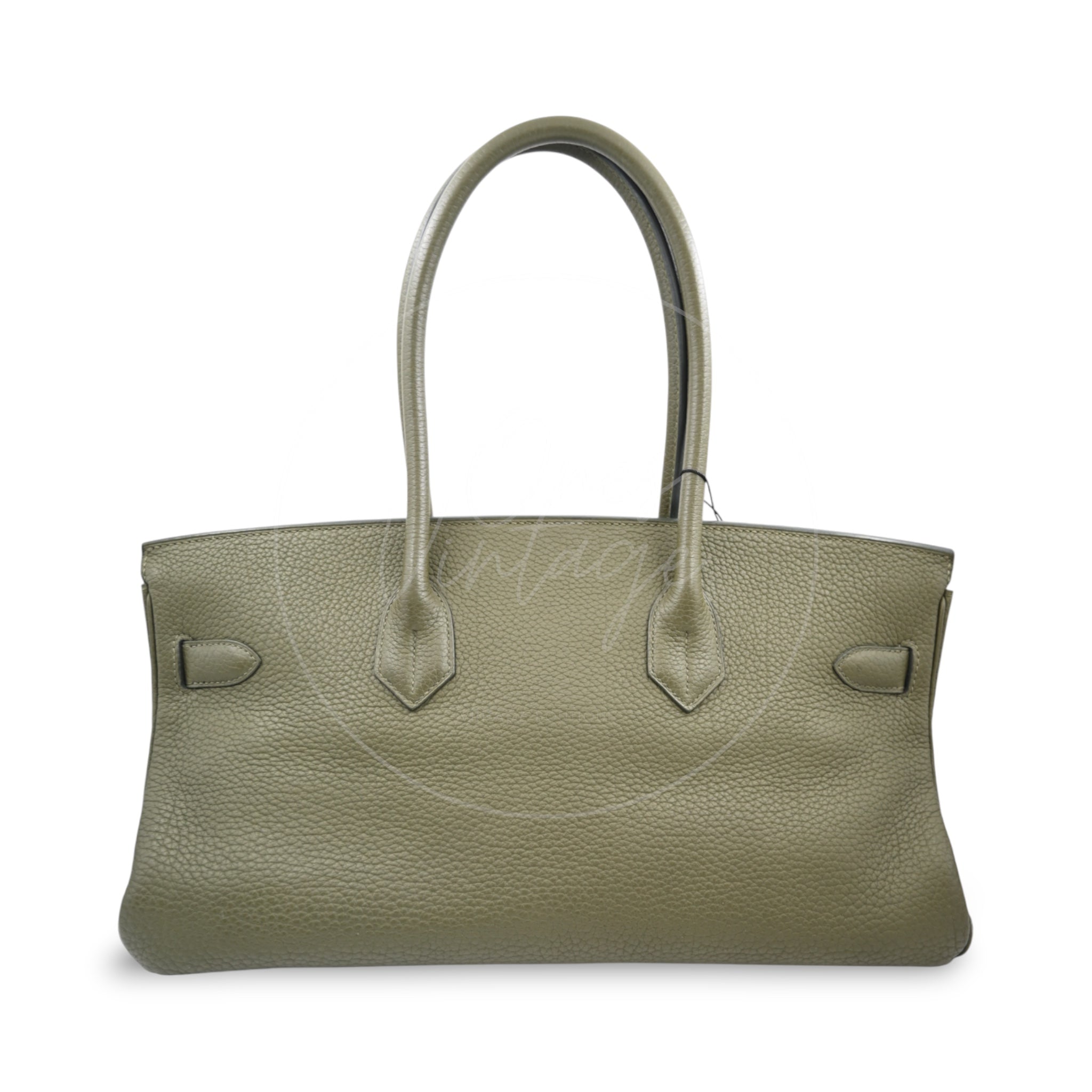 Hermes Birkin Shoulder PHW Olive Green Square M