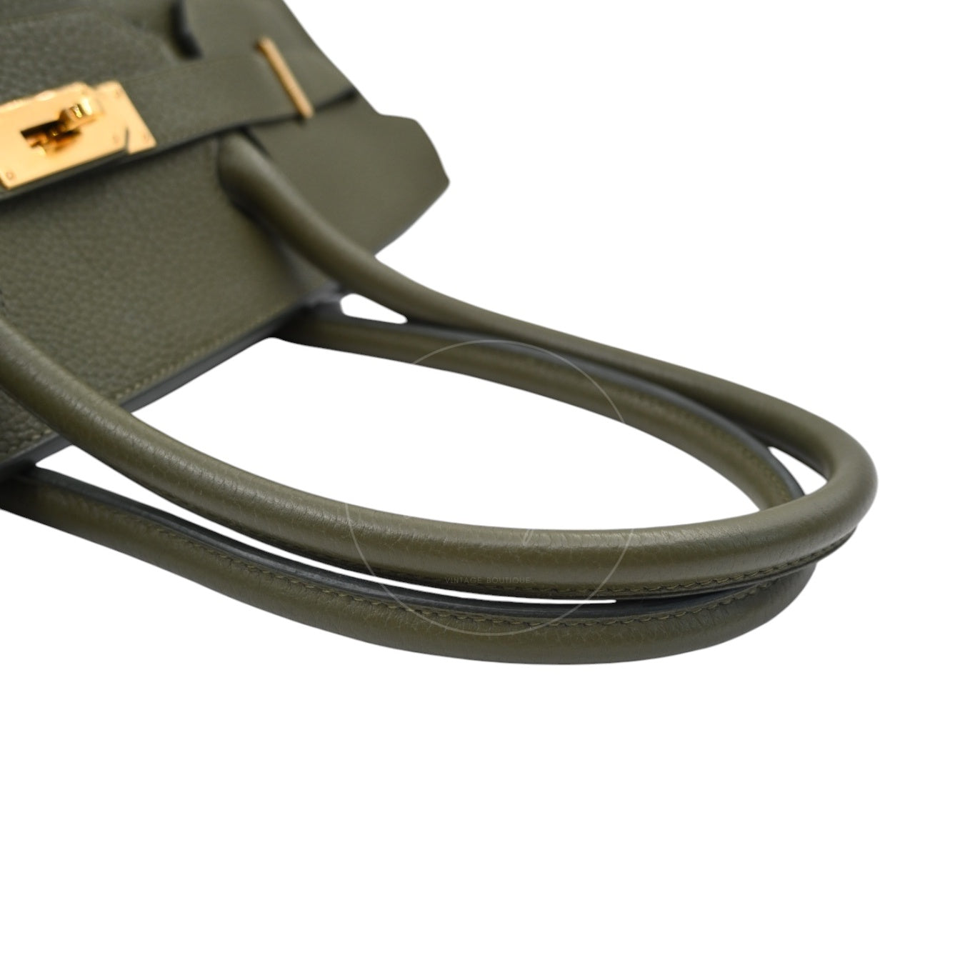 Hermes Birkin Shoulder PHW Olive Green Square M