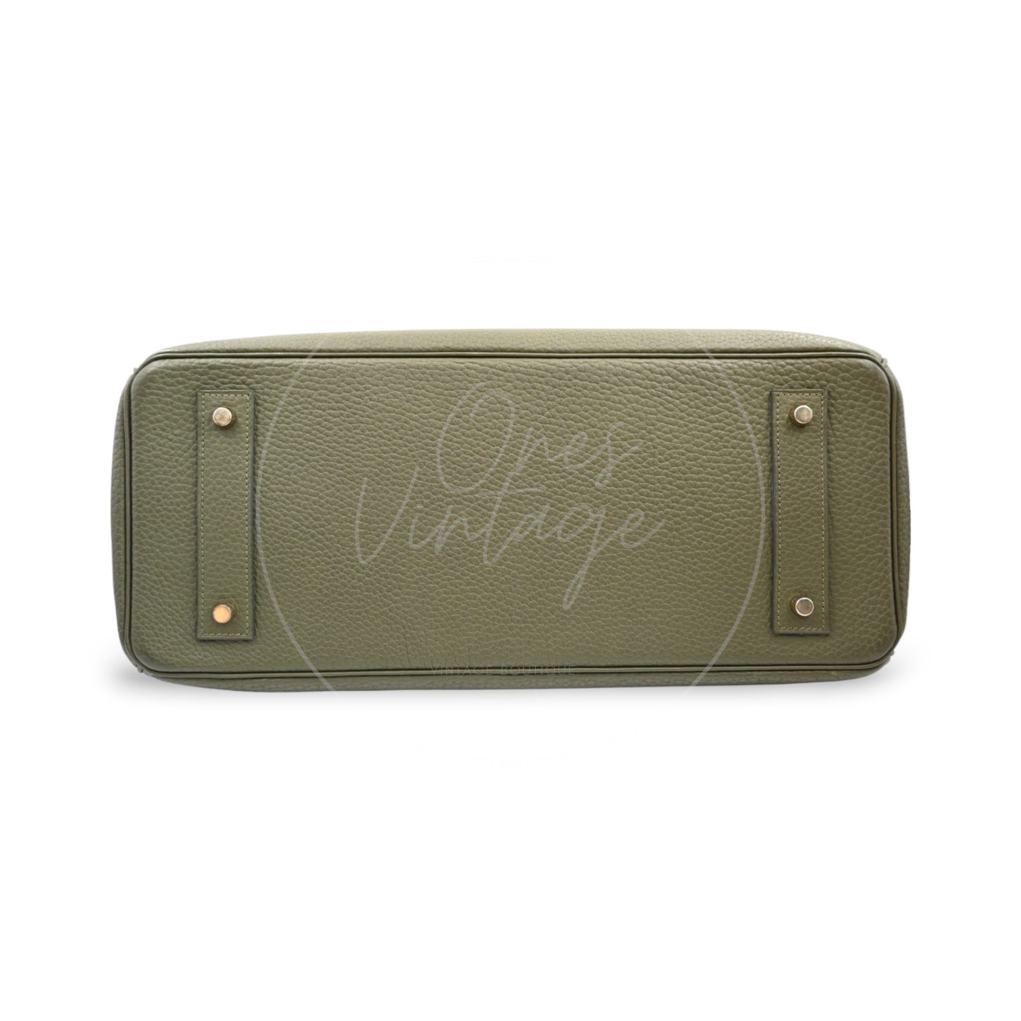 Hermes Birkin Shoulder PHW Olive Green Square M