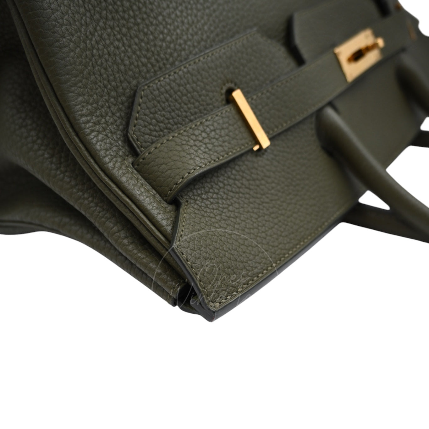 Hermes Birkin Shoulder PHW Olive Green Square M