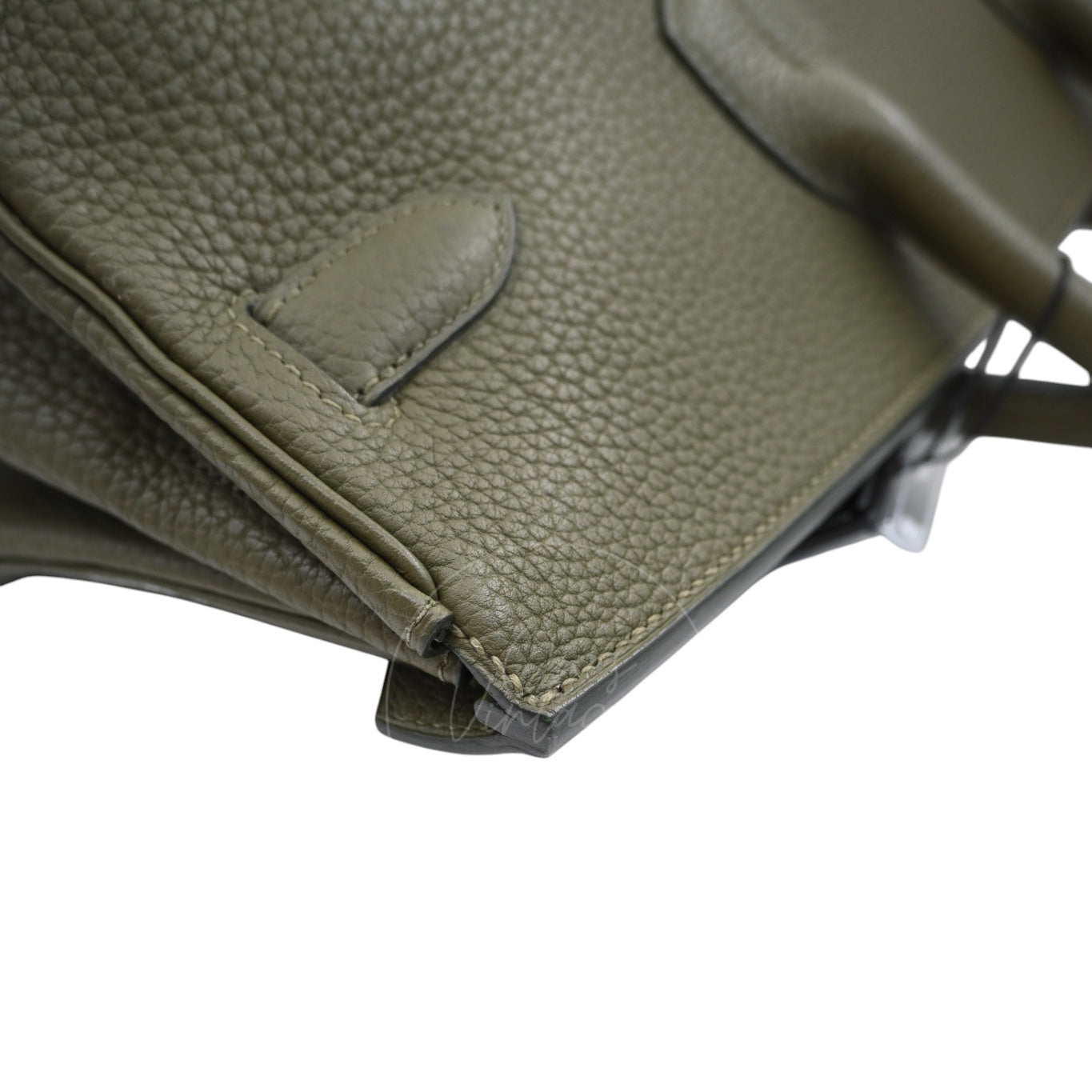 Hermes Birkin Shoulder PHW Olive Green Square M