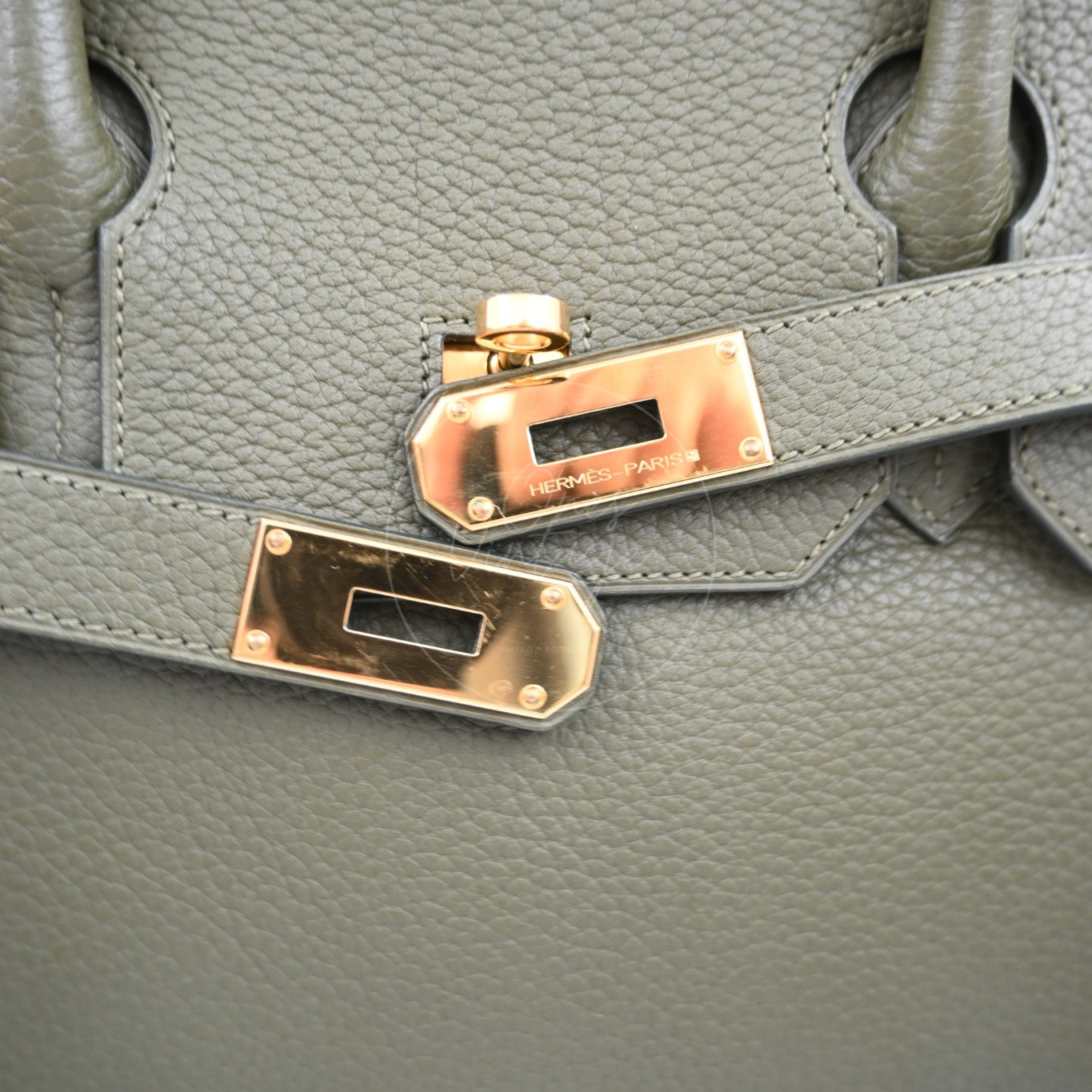 Hermes Birkin Shoulder PHW Olive Green Square M