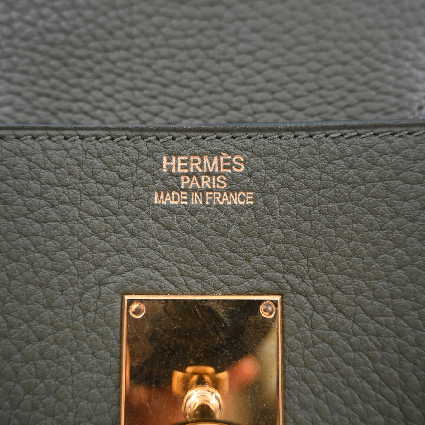 Hermes Birkin Shoulder PHW Olive Green Square M