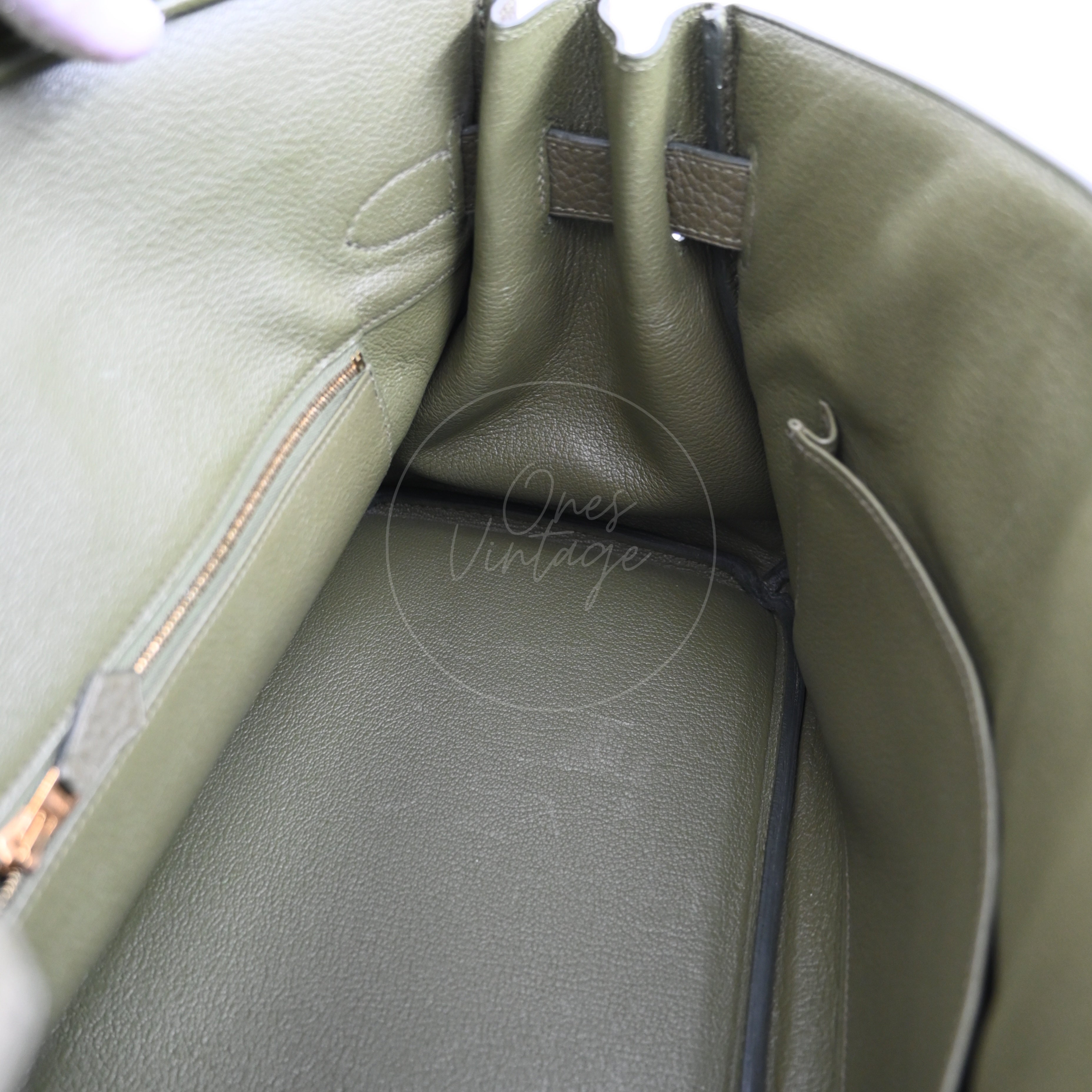 Hermes Birkin Shoulder PHW Olive Green Square M
