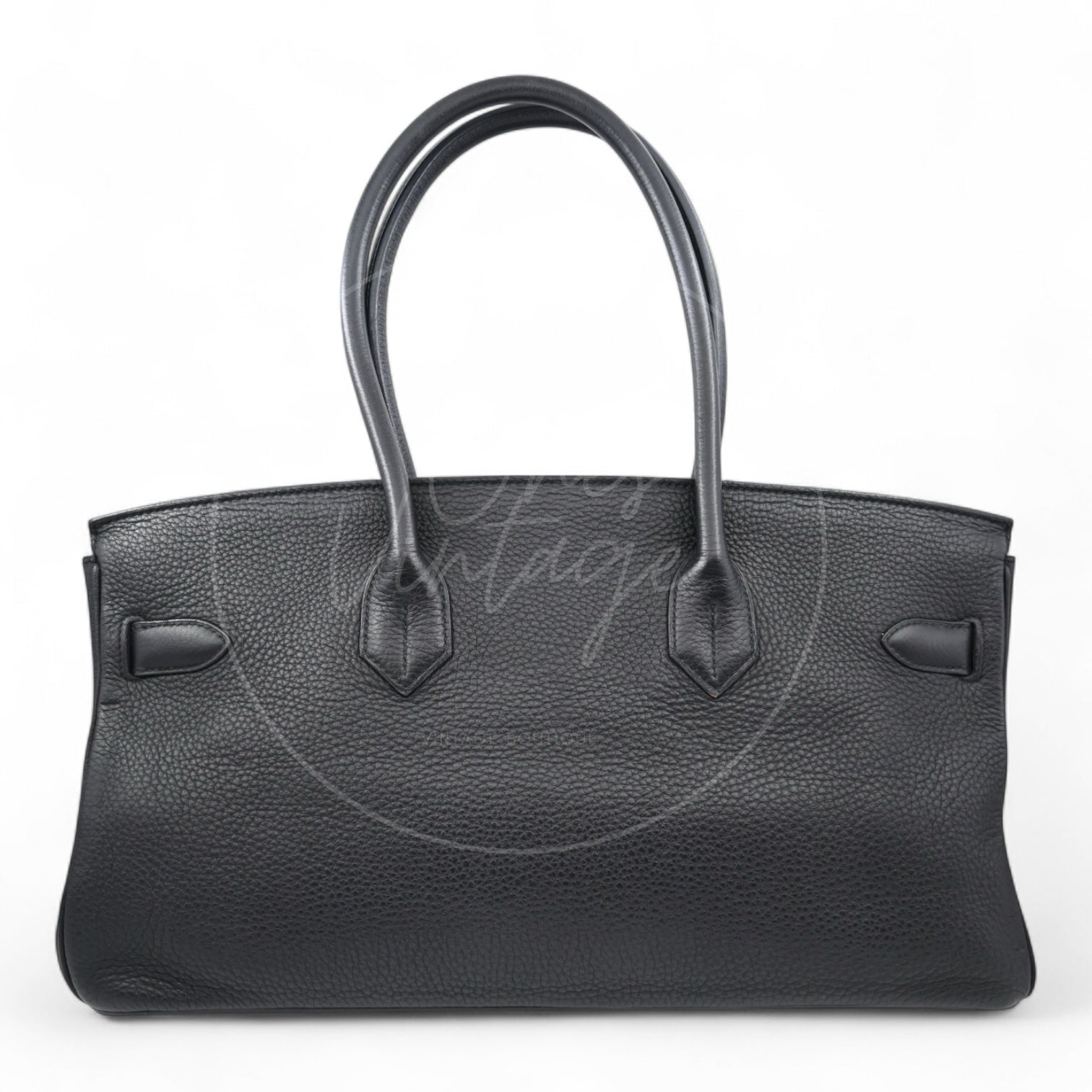 Hermes Shoulder Birkin Taurillon Clemence Bag GHW Black Square N