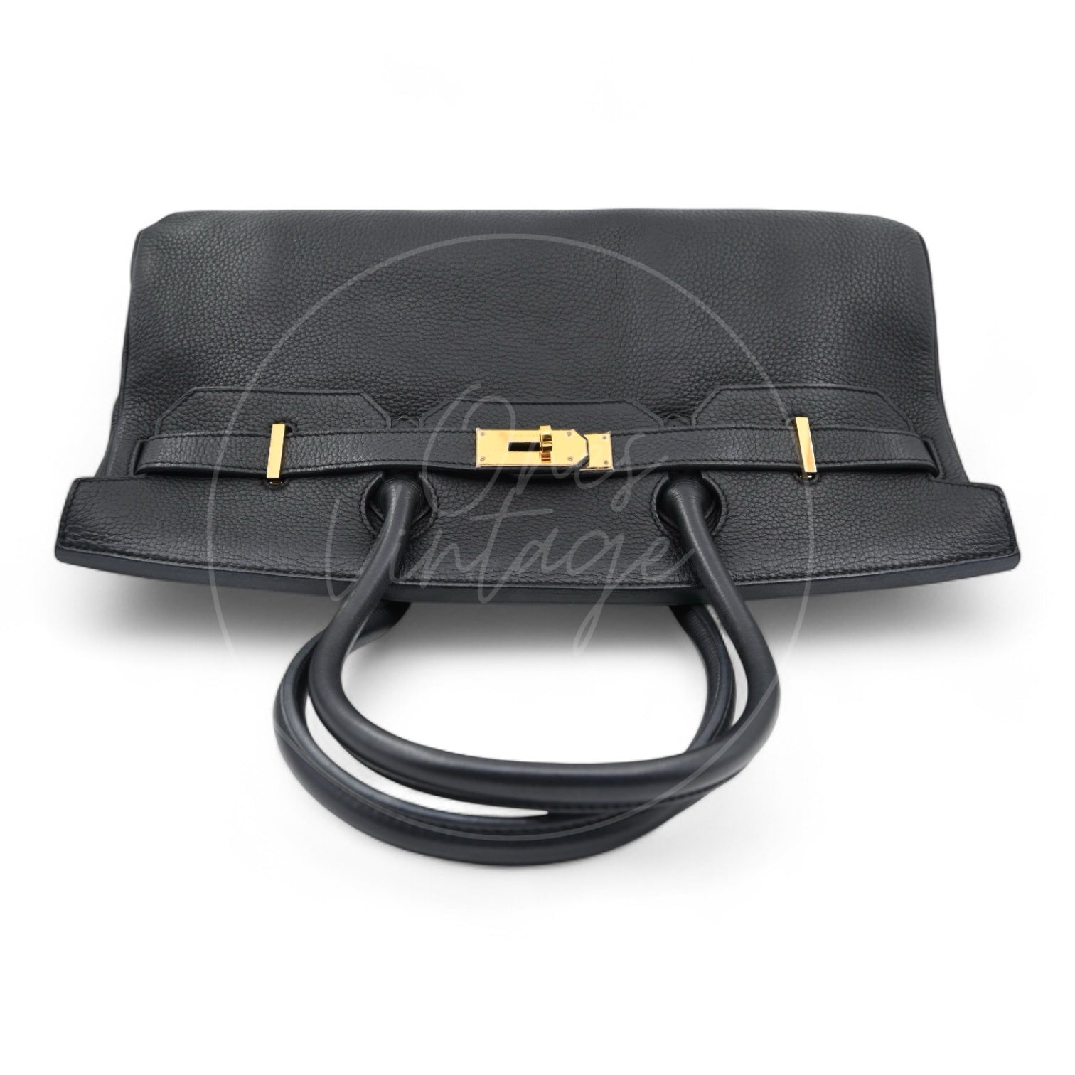Hermes Shoulder Birkin Taurillon Clemence Bag GHW Black Square N