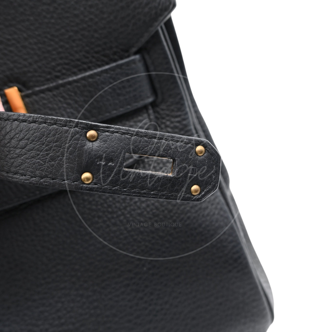 Hermes Shoulder Birkin Taurillon Clemence Bag GHW Black Square N