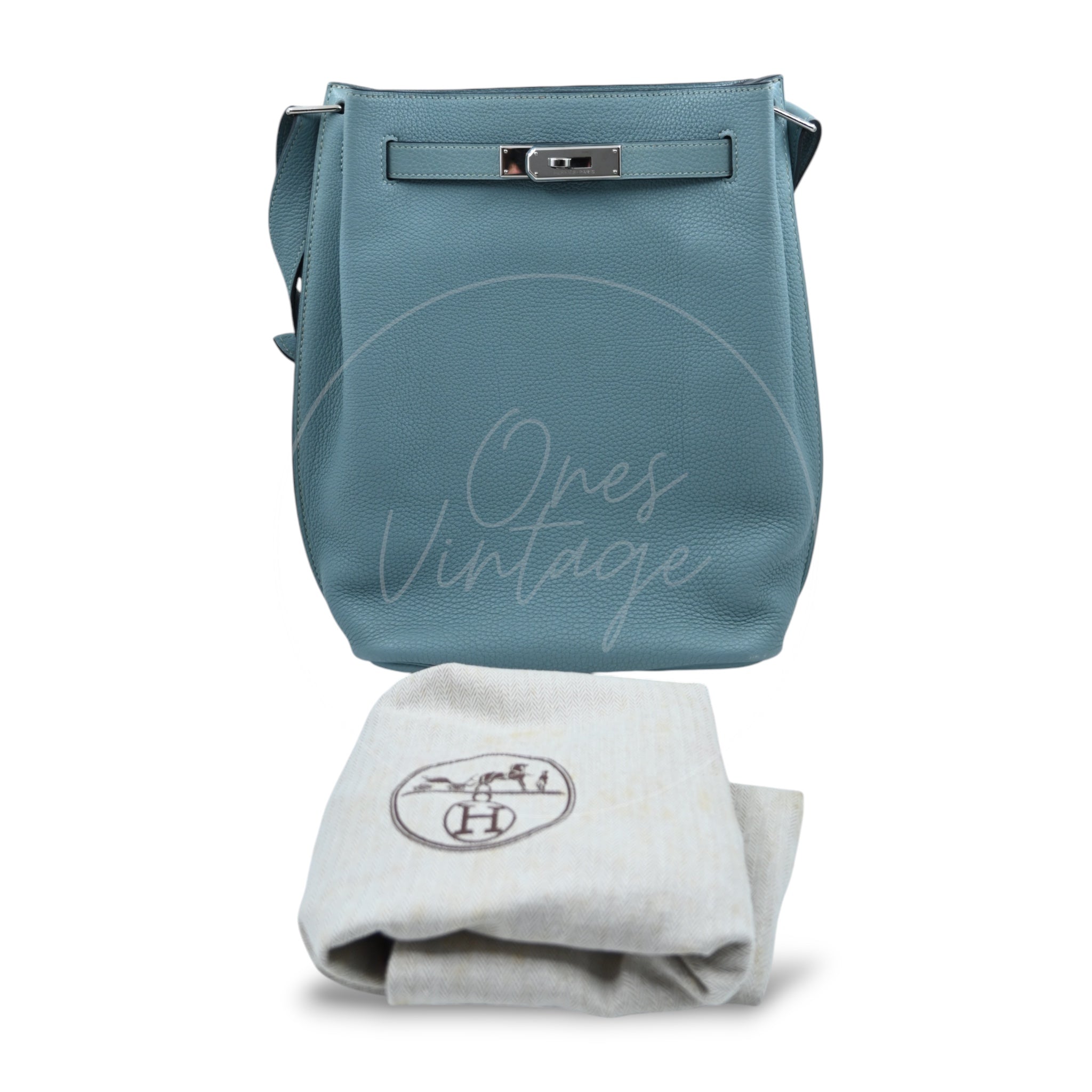 Hermes So Kelly 22 PHW Blue Square M