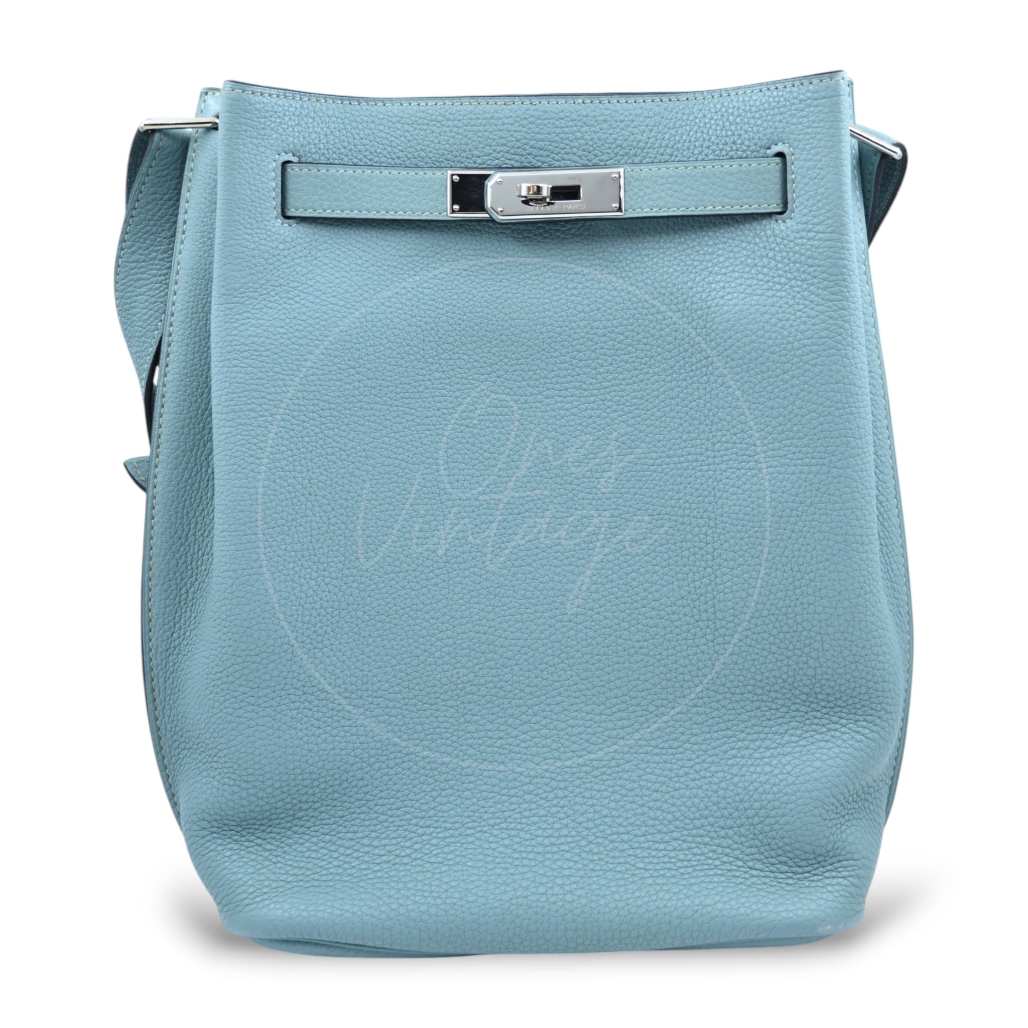 Hermes So Kelly 22 PHW Blue Square M