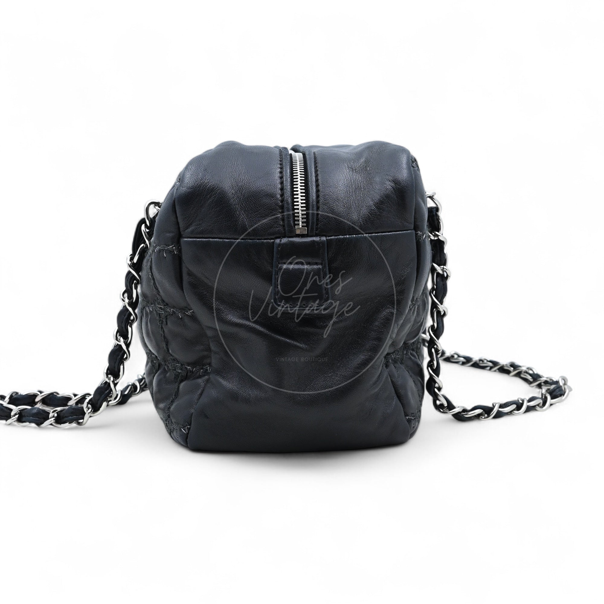 Chanel Tweed On Square Stitch Bubble Bag SHW Black Series 12