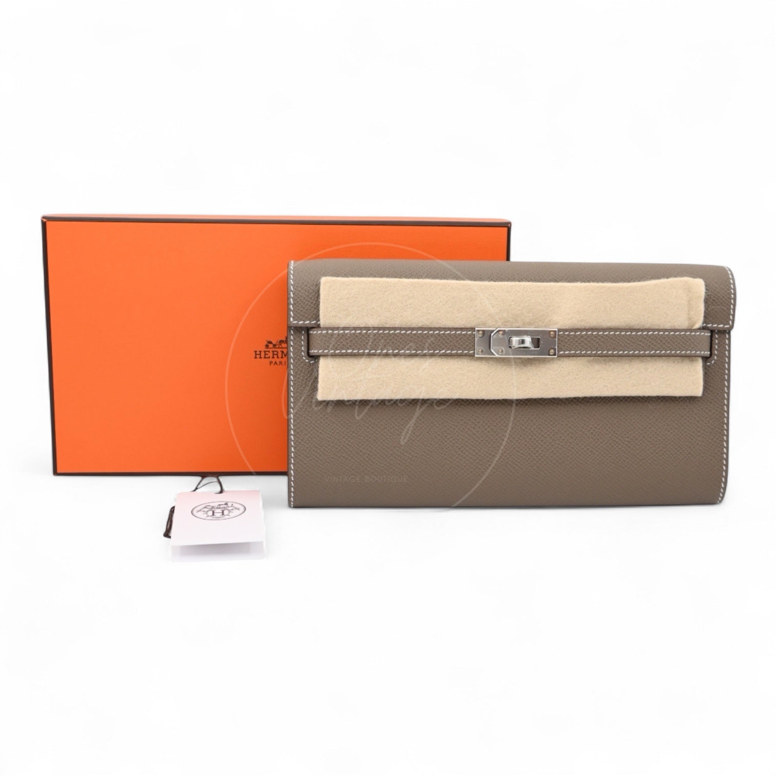 Hermes Kelly To Go Epsom PHW Etoupe Stamp U
