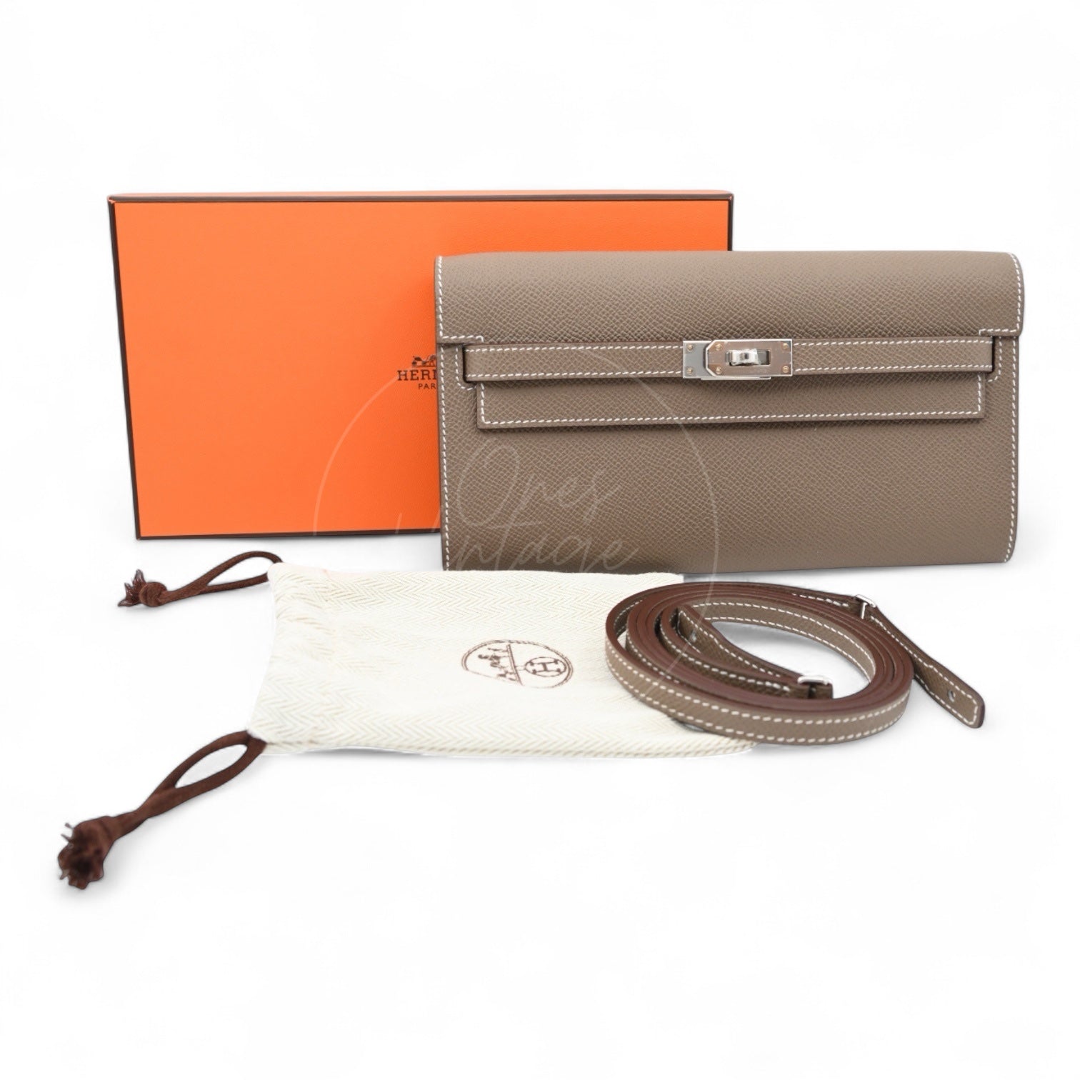 Hermes Kelly To Go Epsom PHW Etoupe Stamp U