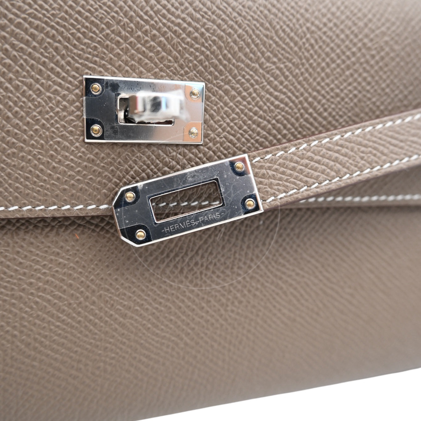 Hermes Kelly To Go Epsom PHW Etoupe Stamp U