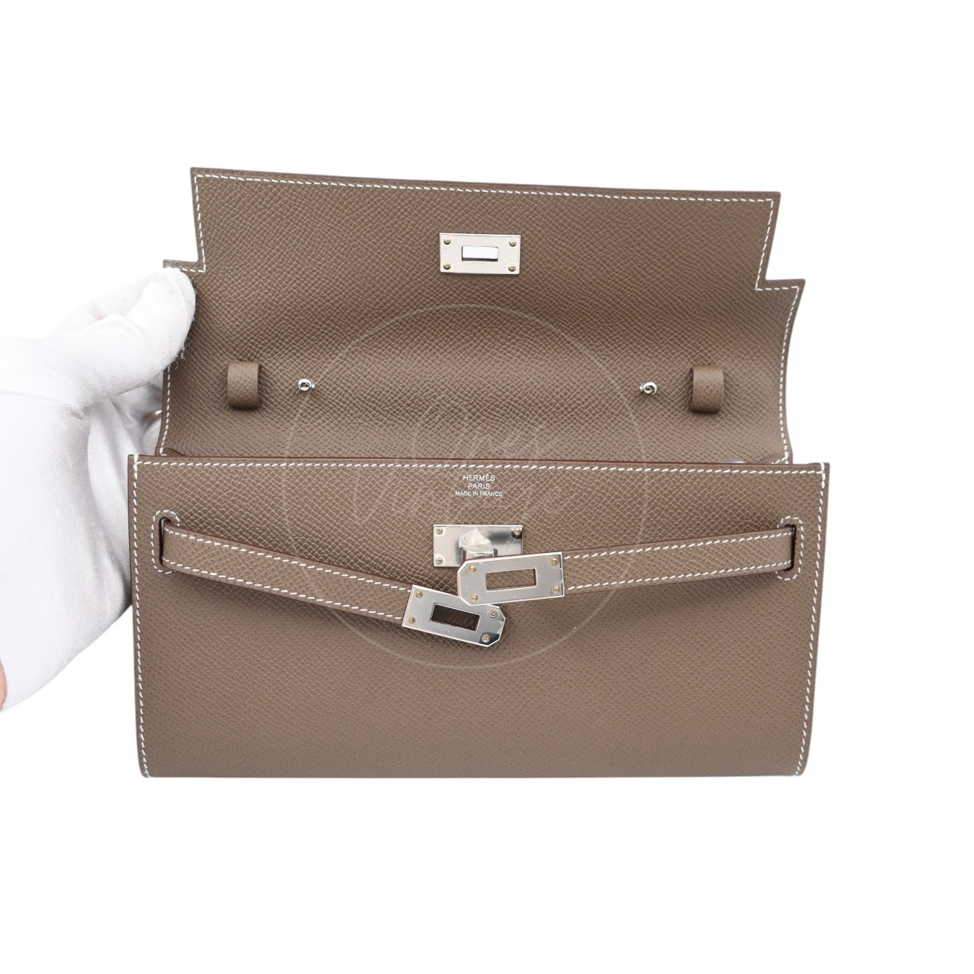 Hermes Kelly To Go Epsom PHW Etoupe Stamp U
