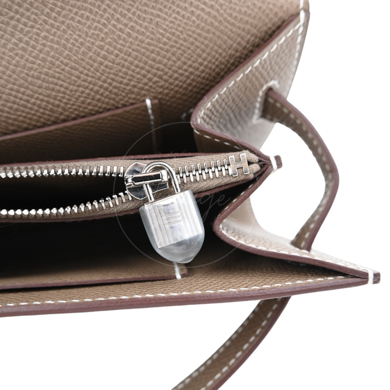 Hermes Kelly To Go Epsom PHW Etoupe Stamp U