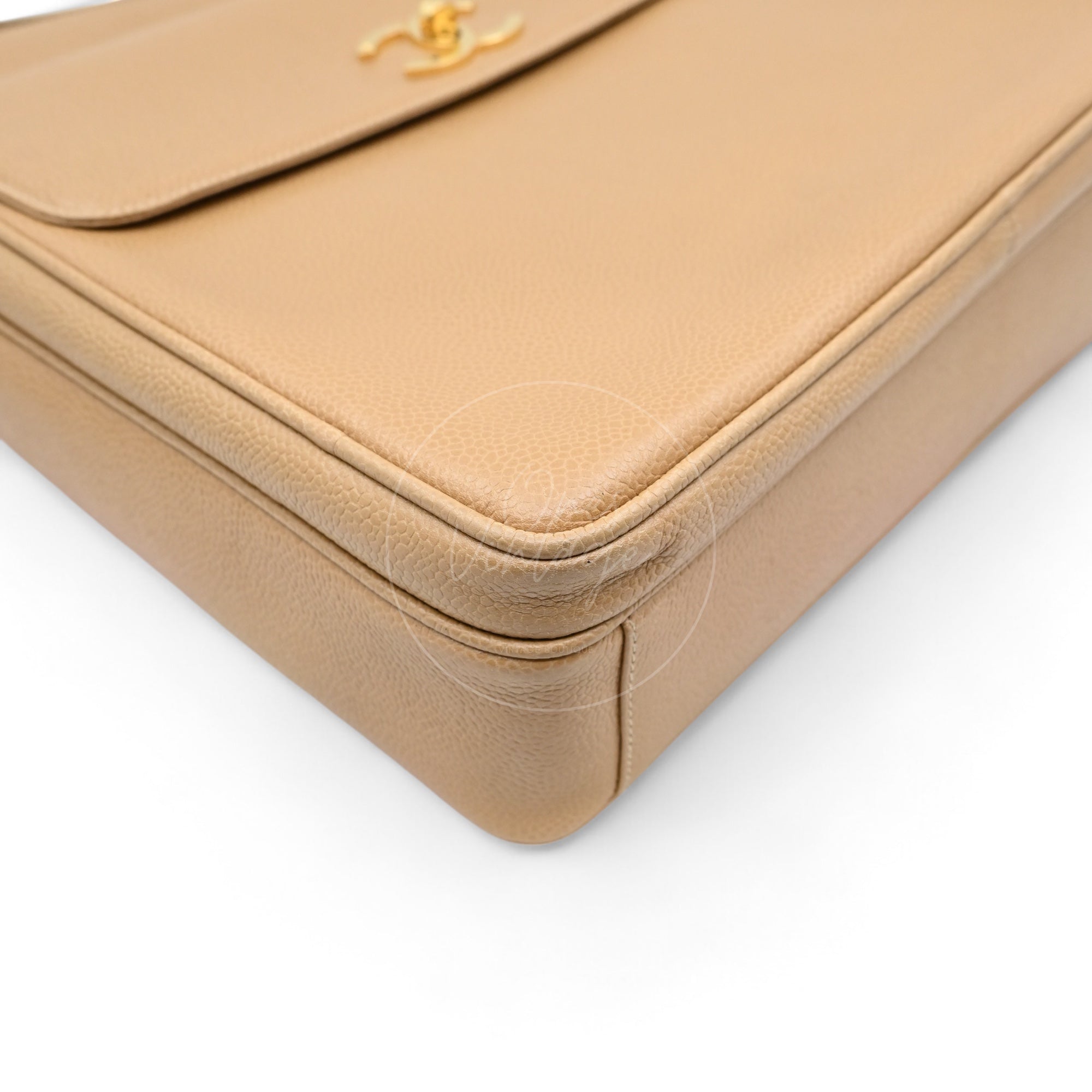 Chanel Caviar CC Tote Bag GHW Beige Series 3